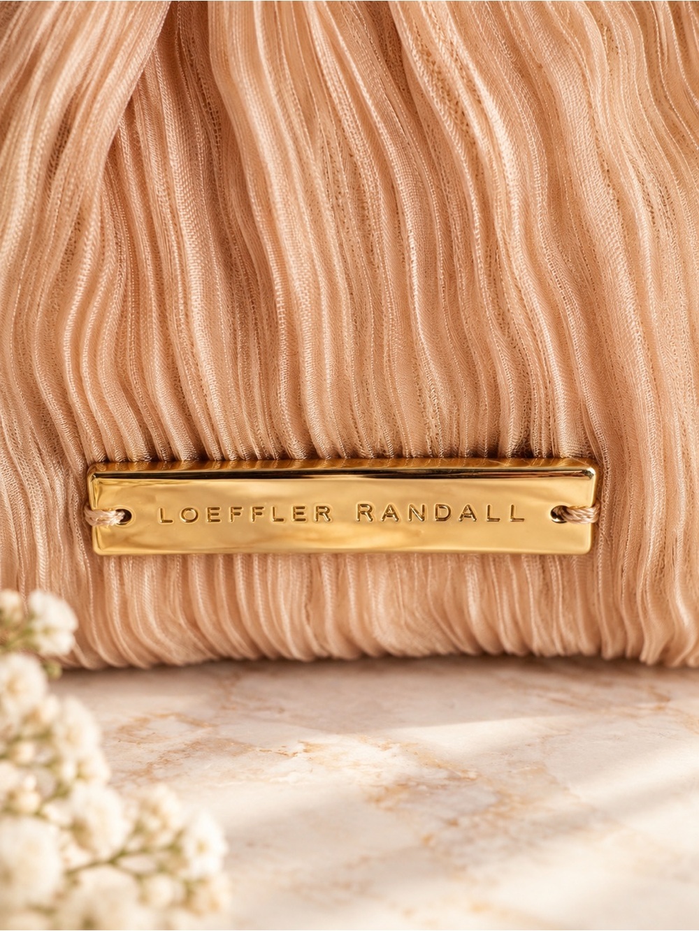 NWT Loeffler Randall Pleated Bow Mini Bag Beauty Pink Gold Chain - Picture 2 of 6